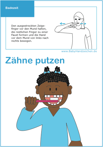 Babyzeichen für Zähne putzen